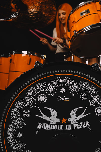 Batteria kit 4pz ORANGE (Bambole di Pezza) - Strebor Drums